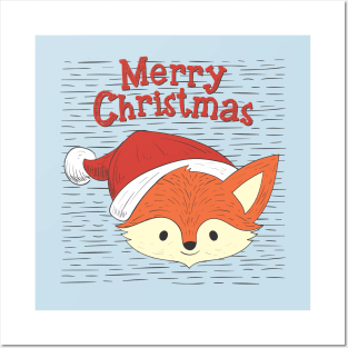 Christmas fox - Happy Christmas and a happy new year! - Available in stickers, clothing, etc Posters and Art